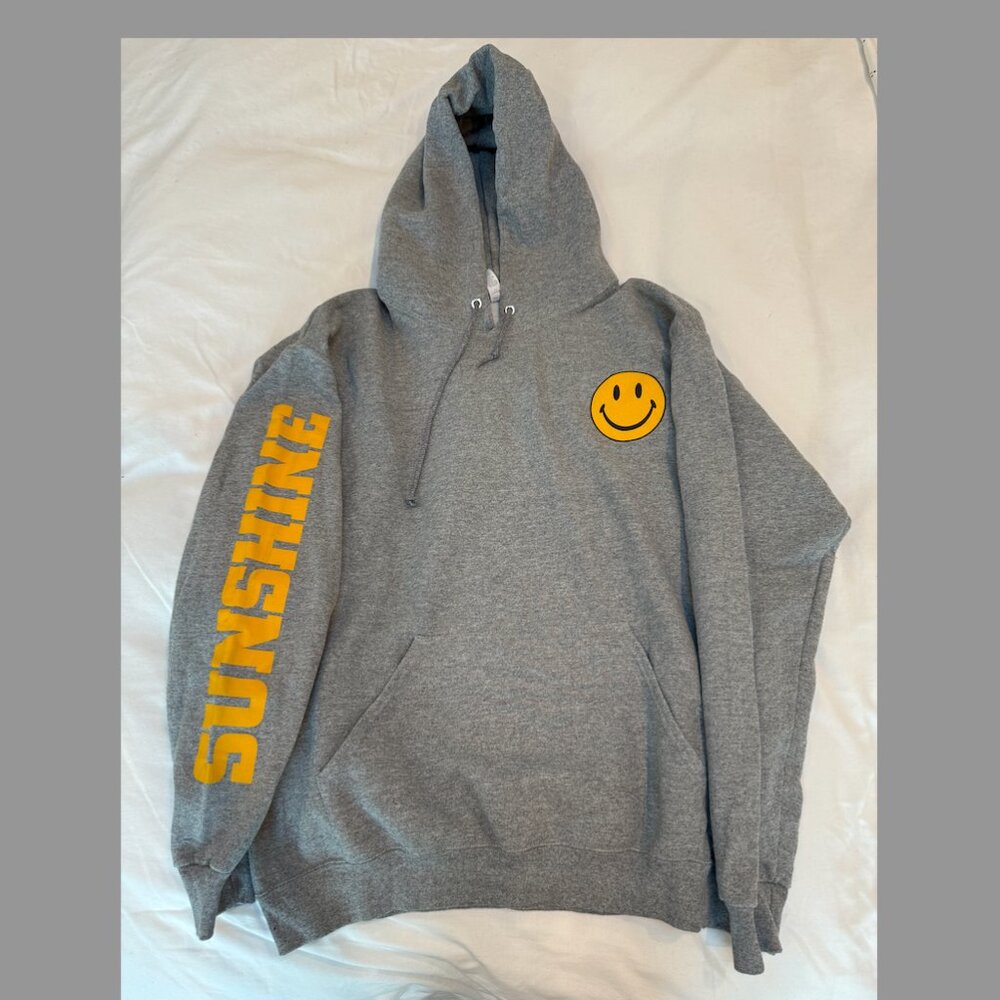 Gray hooded sweatshirt